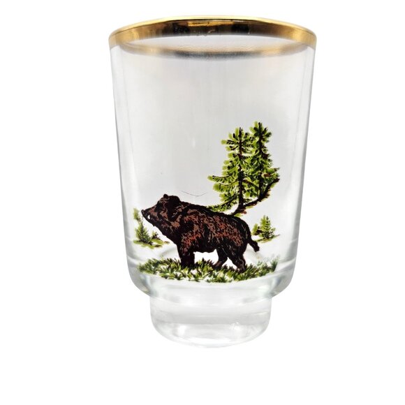 Vintage Ruhrglas Wildlife Shot Glasses Set Of 6 With Gold Rim Wildlife - Picture 9 of 12